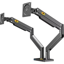HpyTech Nb North Bayou G35 Çift Monitör Kolu 22-32”-Gazlı Yaylı Ayarlanabilir Askı APARATI-360° Döner Ergonomik Masaüstü Monitör Standı