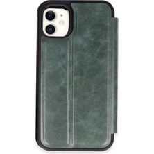 Herşey Trend Herşeytrend Apple Iphone 11 Kılıf Flip Cover - Koyu Yeşil