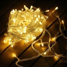 Fun And Market Buğz Yılbaşı Aydınlatması 100 LED Perde Hortum Sıcak Beyaz Işık - 10 Metre Dekoratif Şeffaf Kablolu Süs