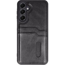 Herşey Trend Herşeytrend Samsung Galaxy S24 Fe Kılıf Sara Kartvizitli Deri Kılıf - Siyah