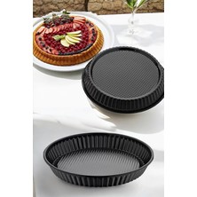 PremiumPort Emaye Yanmaz ve Yapışmaz Tart Kalıbı, Kabartmalı Şekilli, 30 cm