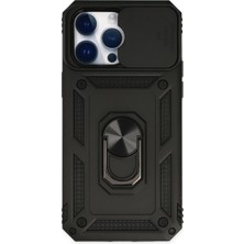 Fun And Market Buğz Iphone 14 Pro Kılıf Pars Lens Yüzüklü Silikon - Siyah