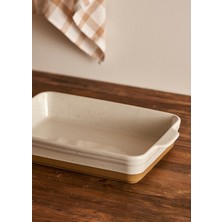 PremiumPort Beyaz Seramik Fırın Kabı 38,7X24,2X7,2 Cm, Şık ve Dayanıklı Tasarım