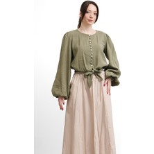 Salisburys Molly Nelly Kadın Bağlamalı Balon Kol Gömlek