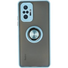 Fun And Market Buğz Xiaomi Redmi Note 10 Pro Kılıf Montreal Yüzüklü Silikon Kapak - Buz Mavi