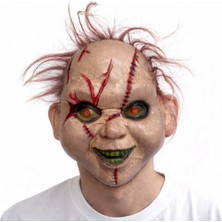 Fun And Market Buğz Saçlı Çaki Korku Maskesi – Gerçekçi Dikişli ve Detaylı Maske