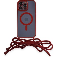 Fun And Market Buğz Iphone 13 Pro Kılıf Divo Lazer Askılı Magsafe Kapak - Kırmızı