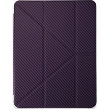 Herşey Trend Herşeytrend Apple Ipad Pro 11 (2024) Kılıf Color Karbon Tablet Kılıfı - Derin Mor