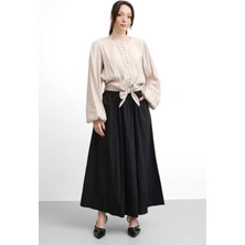 Salisburys Molly Nelly Kadın Dikiş Detaylı Lastikli Ince Kloş Etek