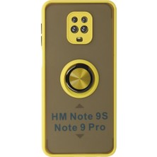 Fun And Market Buğz Xiaomi Redmi Note 9 Pro Kılıf Montreal Yüzüklü Silikon Kapak - Sarı