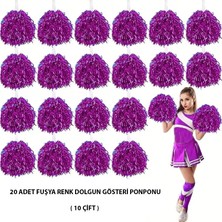 Fun And Market Buğz 10 Çift ( 20 Adet ) Fuşya Renk 23 Nisan 19 Mayıs 29 Ekim Okul Gösteri Ponponları