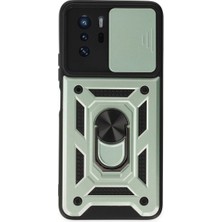 Fun And Market Buğz Xiaomi Poco X3 Gt Kılıf Pars Lens Yüzüklü Silikon - Yeşil