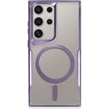 Fun And Market Buğz Samsung Galaxy S24 Ultra Kılıf Boyi Magsafe Silikon Kapak - Derin Mor