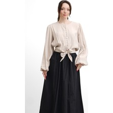 Salisburys Molly Nelly Kadın Bağlamalı Balon Kol Gömlek