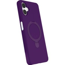 Fun And Market Buğz Samsung Galaxy A06 Regal Magsafe Standlı Kapak - Derin Mor