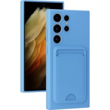 Fun And Market Buğz Samsung Galaxy S24 Ultra Kılıf Kelvin Kartvizitli Silikon - Mavi