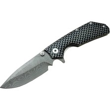 Fun And Market Buğz Damascus Dms 2 16 Gri Kamp Çakı 21CM- Yarı Otomatik, Kemerlikli, Metal Sap