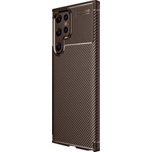 Herşey Trend Herşeytrend Samsung Galaxy S25 Ultra Kılıf Auto Focus Karbon Kapak - Kahverengi