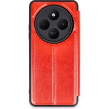Herşey Trend Herşeytrend Xiaomi Redmi 14C Kılıf Flip Cover - Kırmızı