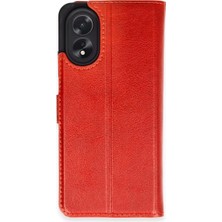 Fun And Market Buğz Oppo A38 Kılıf Trend S Plus Kapaklı Kılıf - Kırmızı