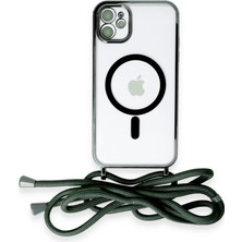 Fun And Market Buğz Iphone 12 Kılıf Divo Lazer Askılı Magsafe Kapak - Koyu Yeşil