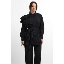 Salisburys Molly Nelly Kadın Yandan Fırfırlı Gömlek Pantolon Takım