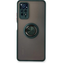 Fun And Market Buğz Xiaomi Redmi Note 11 Pro Kılıf Montreal Yüzüklü Silikon Kapak - Yeşil