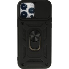 Fun And Market Buğz Iphone 13 Pro Kılıf Pars Lens Yüzüklü Silikon - Siyah