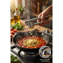 PremiumPort Pratik Metal Sarımsak ve Zencefil Ezici, Kolay Kullanım ve Temizlik