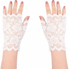 Die Grup  Beyaz Dantel Parmaksız Kısa Eldiven