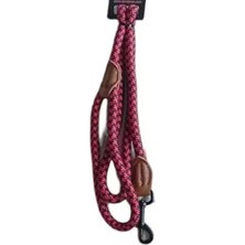 Ege Yeli Dayanıklı Örgü Halat Köpek Gezdirme Kayışı Bordo