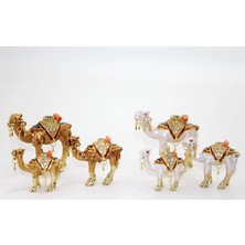 Die Grup  Swarovski Taşlı 3'lü Deve Figürü Model 3