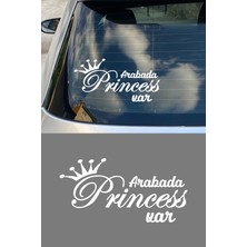 New Jargon Arabada Prenses Var Araba Sticker Yapıştırması 20X10CM