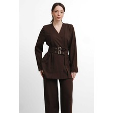 Salisburys Molly Nelly Kadın Çift Kemerli Ceket Pantolon Takım