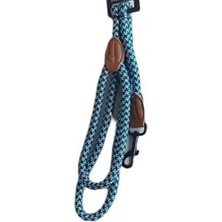 Ege Yeli Dayanıklı Örgü Halat Köpek Gezdirme Kayışı Mavi