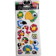  bu-bu stickers puffy oynar gözlü papağanlar 9x21