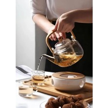 Die Grup  Ahşap Saplı Cam Filtreli Demlik