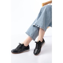 Aymood M-1009 Siyah Rugan Bağcıklı Günlük Kadın Spor