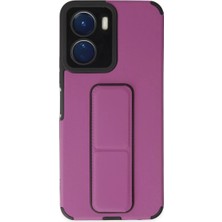 Herşey Trend Herşeytrend Vivo Y16 Kılıf Mega Standlı Silikon - Mor