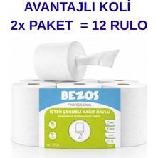 Die Grup  Bezos Professional Içten Çekmeli Kağıt Havlu 2 Koli | 12 Rulo | Endüstriyel Kullanım
