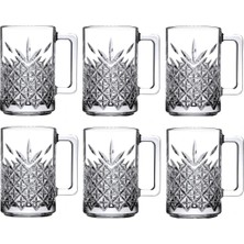 Die Grup  6'lı Kulplu Kristal Meşrubat Bardağı