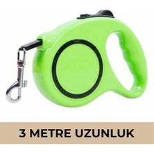 Ege Yeli Makaralı Köpek Gezdirme Tasması Yeşil Siyah 3mt