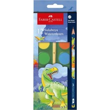 Faber-Castell Dino Büyük Boy Suluboya 12 Renk +1 Kurşun Kalem 5292000002000