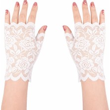 Die Grup  Beyaz Dantel Parmaksız Kısa Eldiven