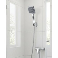 Die Grup  Siyah El Duşu Seti Spiral Duş Hortumu ve Duvar Askılı Çok Fonksiyonlu Duş Başlığı