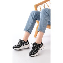 Aymood F-329 Siyah Günlük Bağcıklı Beyaz Tabanlı Yazlık Spor Ayakkabı