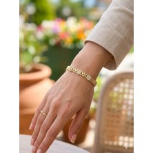 Museum Of You 14K Altın Kaplama Renk Zirkon Taşlı Kalp Detaylı Bileklik, Xuping Kuyumcu Işçiliği