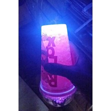 Pileli Store Çılgın Suluk Pipetli Buzlu Cam Görünümlü LED Işıklı 450 ml Çift Katman Mika 2093 Kırmızı