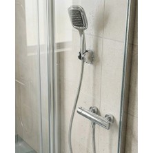 Die Grup  Siyah Duş Başlığı Seti Spiral Hortumlu El Duşu ve Duvar Askısı Banyo Seti