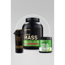 Optimum Nutrition Serious Mass Çilek 2.73KG 8 Servis Amino Energy Limon Lime 270G 30 Servis Kas ve Enerji Destek Seti